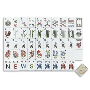 Sistema Profesional de Mahjong de 166 Piezas con Diseño de Vetas Líticas y Matriz de Resina Mármolificada con Laminación Tectónica Stratificada - Product Image 2
