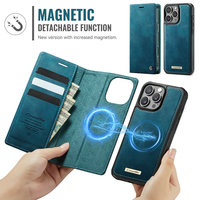 Housse en cuir à rabat magnétique à charge rapide sans fil détachable de qualité supérieure pour iPhone 16 Pro 2 1-étui portefeuille à charge sans fil rapide