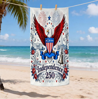 Serviette de plage portable anti-sable imprimée « 250 ans de l'indépendance américaine », édition commémorative 250, directement de l'usine américaine