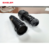 Conector Socapex de 37 pines para iluminación de escenario DMX, XLR, audio y alimentación, macho y hembra, con pin de cobre chapado en oro y carcasa metálica