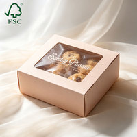 Boîte à gâteau en carton blanc de qualité alimentaire avec fenêtre transparente, personnalisable avec logo OEM, pour cadeaux d'anniversaire et pâtisseries