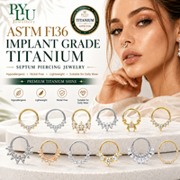 Anillo de Nariz Clicker de Titanio G23, Aro para Septum con Bisagras, Anillos con Pavé de Circonitas Blancas, Joyería para Piercing Corporal en Cartílago de Oreja, Tragus, Hélix y Lóbulo