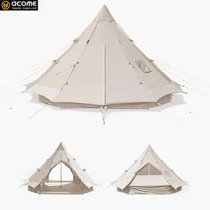 Acome كبير فاخر غلامبينغ خيمة قماش ناقوسية الشكل القطن الأسرة خيام تايبي