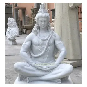 Bán Buôn Đá Tự Nhiên Bằng Đá Cẩm Thạch Trắng Thiên Chúa Shiva Shakti Tượng Đá Chúa Shiva Vườn Tượng