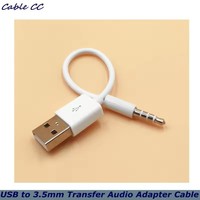 Câble adaptateur audio USB vers 3,5 mm, câble de synchronisation de données et de charge USB 2.0 vers jack 3,5 mm pour Apple iPod Shuffle 3e, 4e et 5e génération