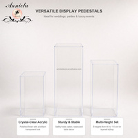 Support de centre de table en acrylique ANNIELU, colonne carrée transparente éclairée pour la décoration de table et d'allée de mariage