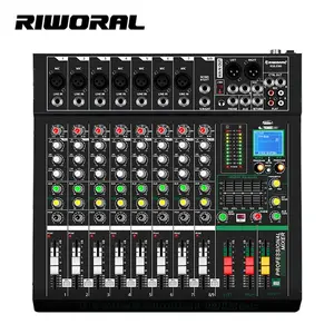 RS8-PRO Audio Mixer 8 Channel USB MP3 Player 16 DSP Mixer Audio Interface Professional DJ Mixer Digital Audio