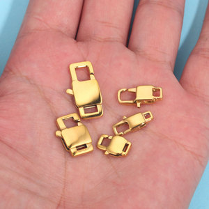 Cierre de Mosquetón Tipo D |   Conector de Gancho de Acero Inoxidable con Baño de Oro PVD de 18K para Pulseras, Collares, Bolsos y Accesorios DIY - Product Image 3