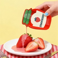 Pince à cheveux en acétate en forme de pot de confiture, imprimé fraise rouge, pour femmes et filles, accessoire capillaire fantaisie au design alimentaire, personnalisable OEM
