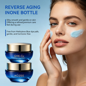 Crème hydratante liftante raffermissante anti-rides au collagène GHK-Cu et peptide de cuivre bleu, réparatrice anti-âge pour le visage - Product Image 1
