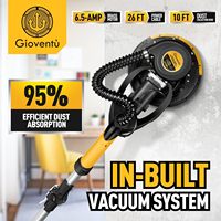 Ponceuse à cloisons sèches Gioventu DWSR-405 OEM 780W avec aspiration puissante réglable, absorption automatique de la poussière, poignée extensible sans poussière