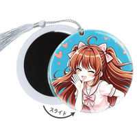 Pin Badge Karakter Anime 3D Lenticular Custom, Magnet Kulkas Akrilik Holografik Lenticular dengan Glitter Epoxy Grosir
