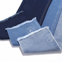 80% coton motif ondulé bleu Jacquard Denim tissu pour jean 10.5 Oz haute qualité Denim tissu en gros