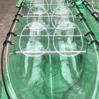 PC Clear Bottom Crystal Kayak Grand bateau transparent 8 personnes Bateau en plastique pour les visites touristiques