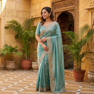 New Women's Designer Saree Collection Soft NC Vichitra Party <b>Ankle</b>-Length Wrinkle-Free - Product Image 1