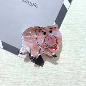 Dessin animé personnalisé mignon huître éléphant cochon pinces à cheveux avec arc Lucifer conception de niche pour un usage quotidien - Product Image 4