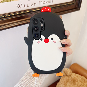 <span class=keywords><strong>Coque</strong></span> <span class=keywords><strong>de</strong></span> <span class=keywords><strong>téléphone</strong></span> portable tendance <span class=keywords><strong>Kawaii</strong></span> 3D Pingouin Champignon pour <span class=keywords><strong>Samsung</strong></span> Galaxy S26 Ultra S25 S23 A57 A56 en silicone, protection douce - Product Image 1