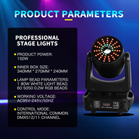 Luces Móviles Profesionales de 150W LED RGB para DJ, Discoteca, con DMX512 para Bodas, Fiestas y Eventos