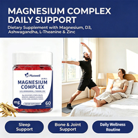 Complément alimentaire en gommes au complexe de magnésium 14 en 1, marque privée OEM, soutient les os et les muscles, favorise un sommeil réparateur