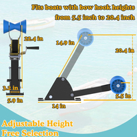 AMBITION Treuil de bateau réglable avec support de treuil de remorque de bateau à roulettes pour poteau de treuil de remorque de 3 "à 4" de largeur X 4 "de hauteur/support de treuil (sans treuil)