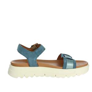 Sandalo basso da donna Geox D45SZA 022NF Avio Blue con tacco piatto per l'estate - Product Image 4