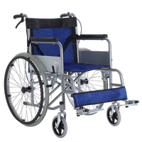 Fauteuil roulant manuel léger et pliable pour les personnes handicapées Repose-pieds manuel en plastique Fauteuil roulant