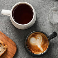 Mug en porcelaine au design moderne, sûr, avec poignée, portable, réutilisable, compatible micro-ondes et lave-vaisselle, pour le thé de l'après-midi en couple, grand format pour le lait