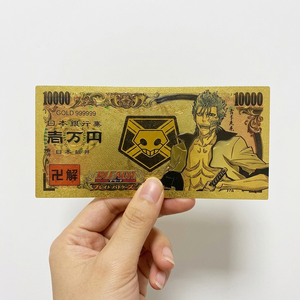 5 billetes de 10.000 yenes de <span class=keywords><strong>Bleach</strong></span> Anime, billete de <span class=keywords><strong>manga</strong></span> japonés clásico con lámina dorada para colección de recuerdos de la infancia, regalo - Product Image 3