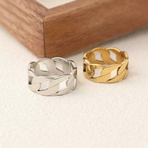 Anillo de Dedo JUSTOP de Acero Inoxidable con Baño de Oro de 18K, Diseño Clásico de Esqueleto, Cadena Cúbica, Antideslustre, para Hombre, para Compromiso y Aniversario - Product Image 4