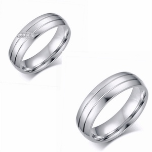 Wholesale Women <b>Ring</b> Diamond Stainless Steel Couple <b>Ring</b> <b>Set</b> Good Quality Wedding <b>Rings</b> Fashion Jewelry - Product Image 5
