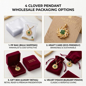 Colgante de Trébol de Cuatro Hojas para la Suerte y el Éxito |   Amuleto de Trébol de Moda 2026 para el Día de San Patricio |   Accesorios de Joyería DIY al por Mayor - Product Image 4