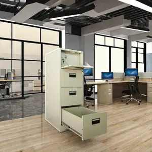 Yeni 4 katmanlı ofis mobilyaları Modern tuş kilidi 4 çekmeceli Metal dikey dosyalama dolabı toptan fabrikadan