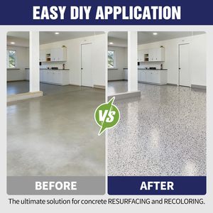 Peinture liquide pour sols en acrylique et époxy à effet marbre de qualité industrielle pour sols en béton de garage, application au pinceau avec sable coloré - Product Image 3