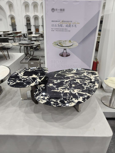 Mesa de piedra de lujo negra personalizada, muebles de piedra de primera calidad para <span class=keywords><strong>Hotel</strong></span> y hogar, mesas de comedor elegantes, fabricante superior - Product Image 3