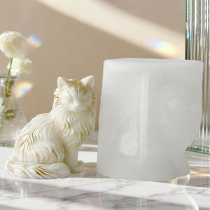 Moule <span class=keywords><strong>en</strong></span> silicone Maine Coon facile à utiliser, figurine 3D de chat de dessin animé réaliste pour la fabrication de <span class=keywords><strong>savon</strong></span>, l'artisanat et les occasions spéciales - Product Image 5