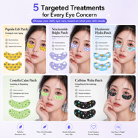 Patchs pour les yeux imprimés mignons à la caféine, peptides, niacinamide, acide hyaluronique et centella pour les poches, les cernes et la sécheresse
