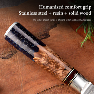 Couteaux à éplucher de cuisine en acier inoxydable, ustensile à fruits de 3.5 ", Damascus utilitaire de cuisine en acier inoxydable, couteaux de <span class=keywords><strong>Chef</strong></span> à éplucher avec manche en résine bleue confortable en nid d'abeille - Product Image 5