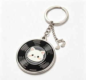 Llavero de Metal con Diseño de Gato de Dibujos Animados, Llavero de Aleación de Zinc Esmaltado, Regalo Coleccionable - Product Image 3