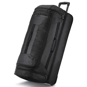 Custom Rolling Duffle Bag com rodas 32 polegadas Water Repellent Wheeled Travel Duffel Bagagem com rolo