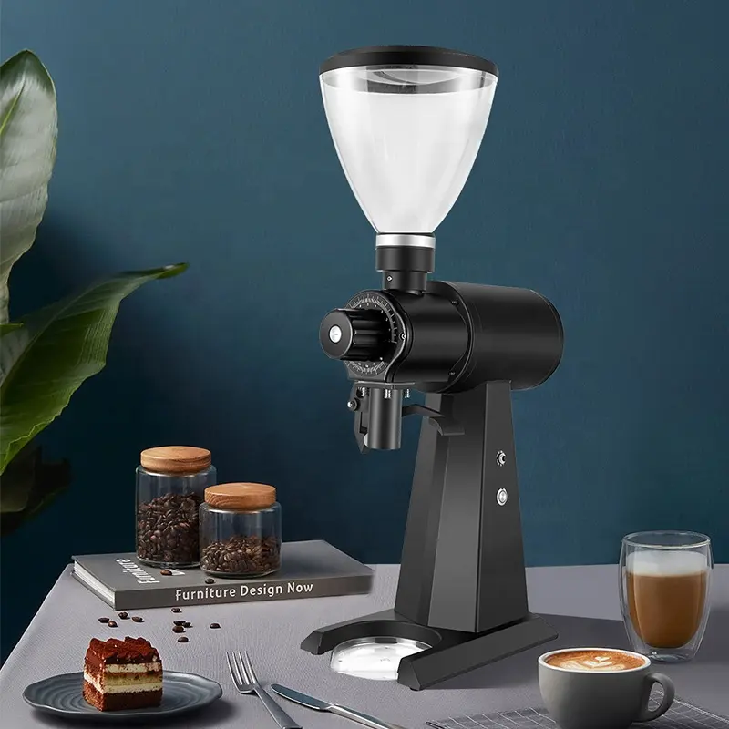 Mesin penggiling kopi elektrik, perlengkapan penggiling biji kopi elektrik profesional 98mm