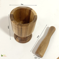 Mortier et pilon en bois pour ail poivre herbe broyeur d'épices broyeur en bois bol naturel cuisson assaisonnement meulage
