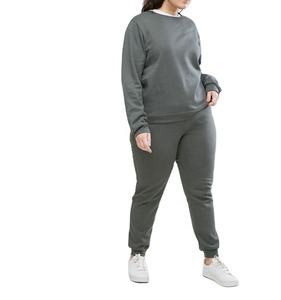2025 nouvelle vente chaude de haute qualité à manches longues 2 pièces ensemble survêtement costume décontracté survêtement femmes gris survêtement - Product Image 1