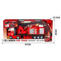 2025 enfants vente chaude simulé jet d'eau camion de pompiers jouets inertiel Friction son lumière échelle camion de pompiers jouets