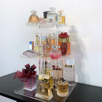 2 Stufen 4 Stufen Tray Badezimmer Theke Oberseite Organisator Make-Up-Späicher Regalhalter Schlafzimmer Dekor klar Acryl-Parfüm-Display