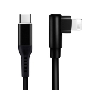 USB C a Lightn ING Cable Ángulo recto 3,3 pies Ideal para jugar juegos iPhone Cable de carga rápida de 90 grados para iPhone 13 <span class=keywords><strong>Pro</strong></span> Max - Product Image 1