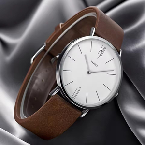Reloj de pulsera informal para hombre, reloj minimalista para hombre, reloj de cuarzo genuino de cuero resistente al agua, reloj de moda Original - Product Image 5