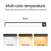 Lampe d'armoire LED moderne ultra-mince sans fil avec détecteur de mouvement Lampe d'armoire portable tricolore Design magnétique
