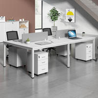 Système commercial ordinateur bureau poste de travail meubles Table en bois cloison de bureau