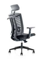 Chaise de bureau à dossier haut réglable en maille noire ergonomique avec appui-tête