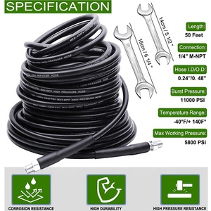 30m 100 pies <span class=keywords><strong>de</strong></span> alta presión lavadora alcantarillado Jetter Kit 2800PSI <span class=keywords><strong>Limpieza</strong></span> <span class=keywords><strong>de</strong></span> <span class=keywords><strong>agua</strong></span> manguera limpiador <span class=keywords><strong>de</strong></span> tuberías <span class=keywords><strong>con</strong></span> adaptador - Product Image 6